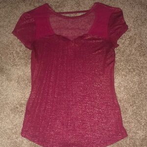 Candie’s small red sheer top